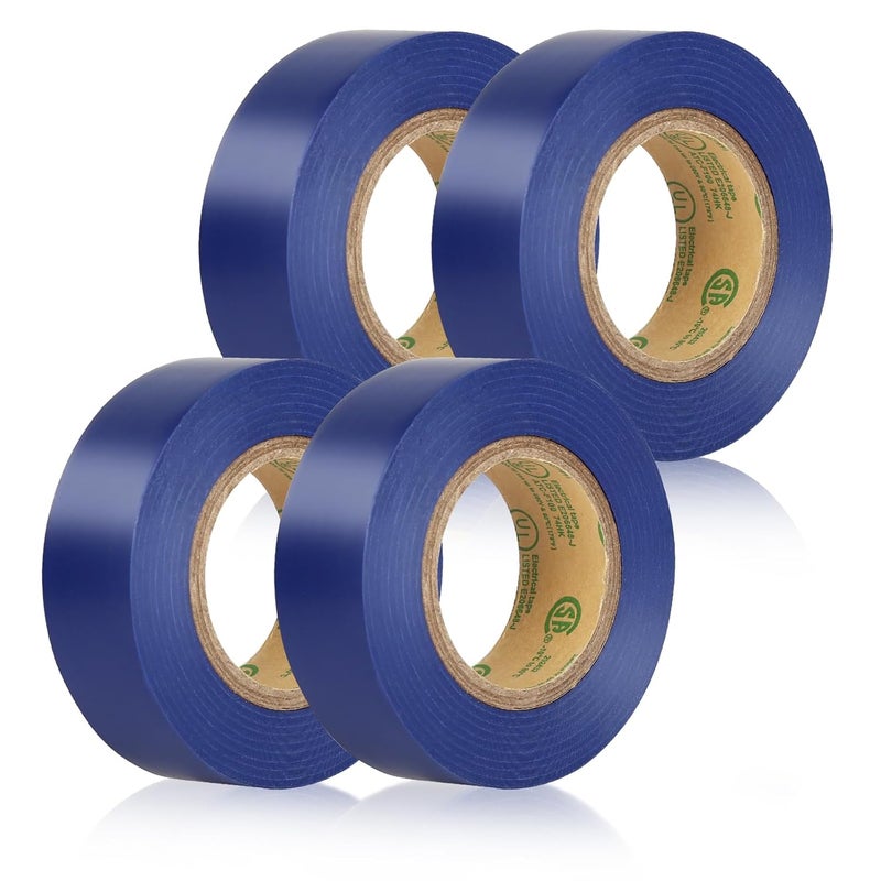 G GEYYANG GEYYANG Blue Electrical Tape, Professional Grade UL Approved, 4 Pack Multipurpose Electrical Tape for Home Improvement Electrical Equipment, 0.7in X 33ft PVC Electric Insulating Tape - Image 1